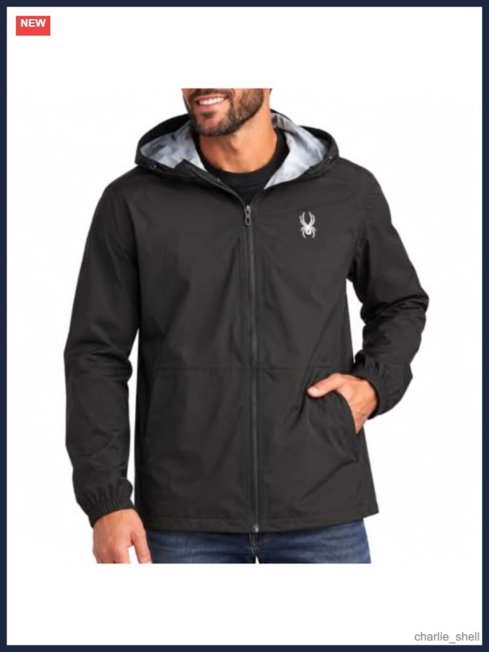 Men's Waterproof Lightweight Hooded Rain Jacket Seam-Sealed Packable